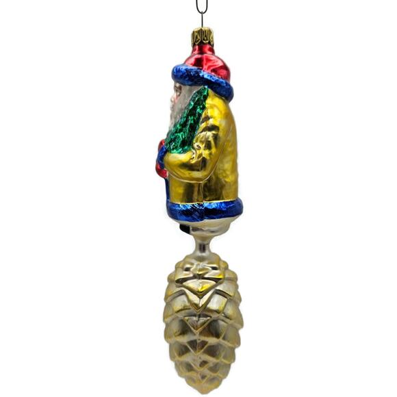 Christopher Radko Pine Cone Santa Bavarian Drop Christmas Tree Ornament 93-142-0 - Picture 7 of 11